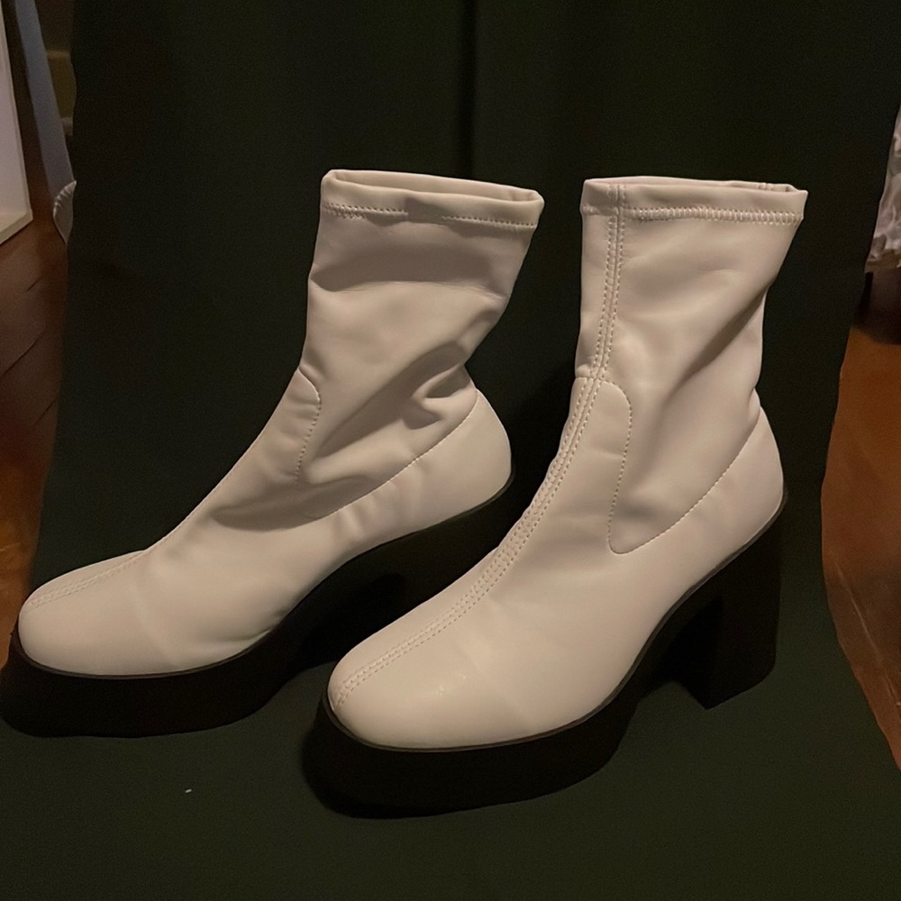 Black and white Urban Outfitters Platform Boots